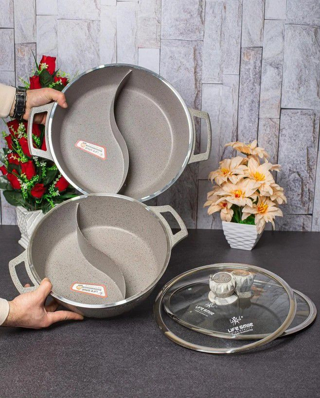 .ماهی تابه دو قسمتی گرانیت لایف اسمایل مدل FLCM. HP28